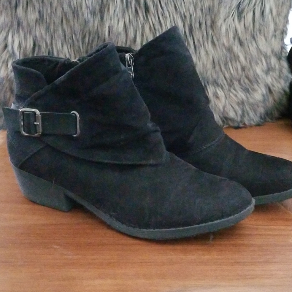 Black suede ankle boots
